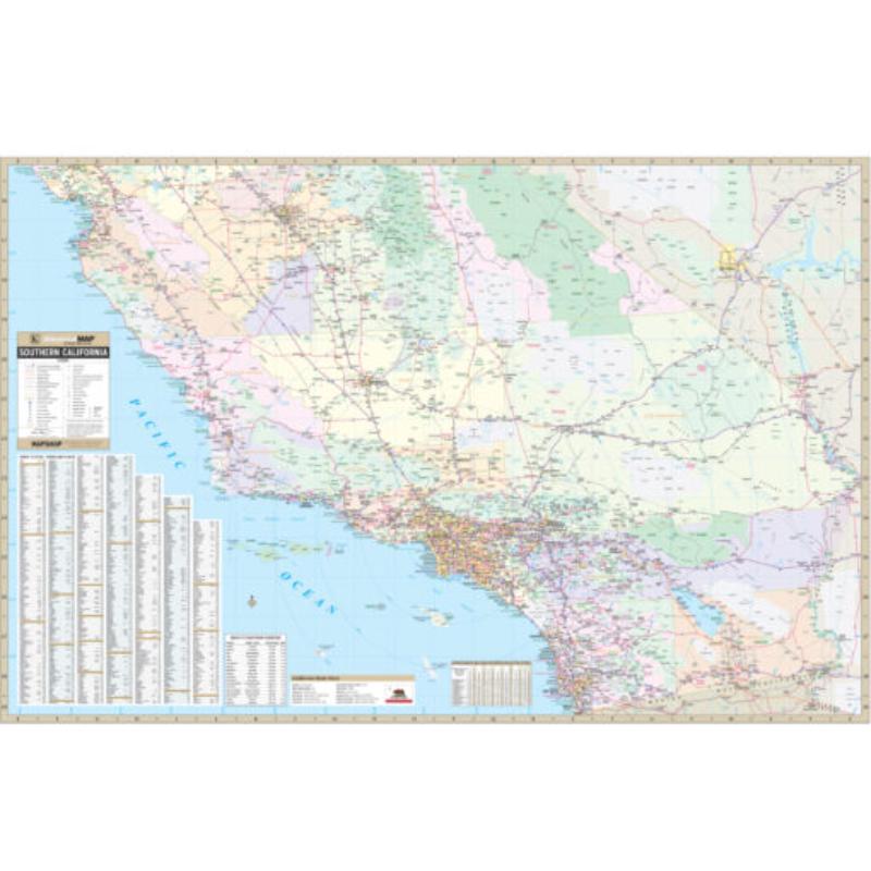 KA-R-CA-SOUTHERN-springroller-sr Southern California Regional Wall Map, Laminated - Spring Roller - Published 2016 - 63 x 42 in.