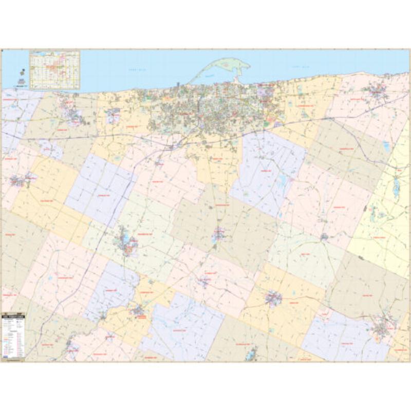KA-C-PA-ERIE-springroller-sr Erie, PA Wall Map, Laminated - Spring Roller - Published 2012 - 74 x 57 in.