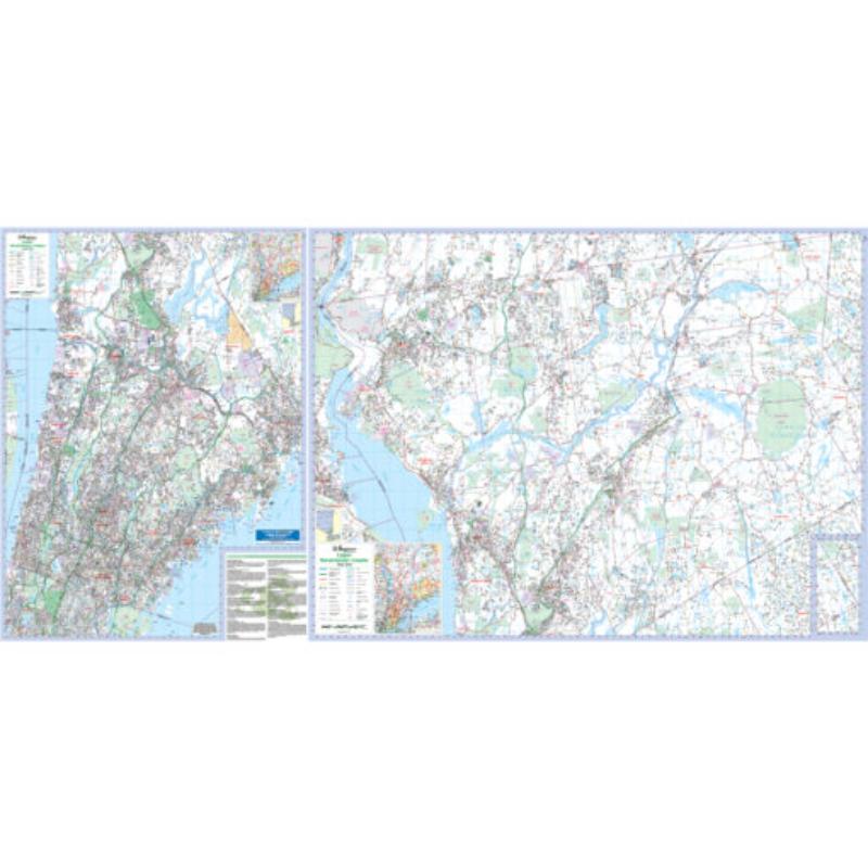 KA-C-NY-WESTCHESTER-springroller-sr Westchester County, NY Wall Map, Laminated - Spring Roller - Published 2011 - 75.5 x 36 in.