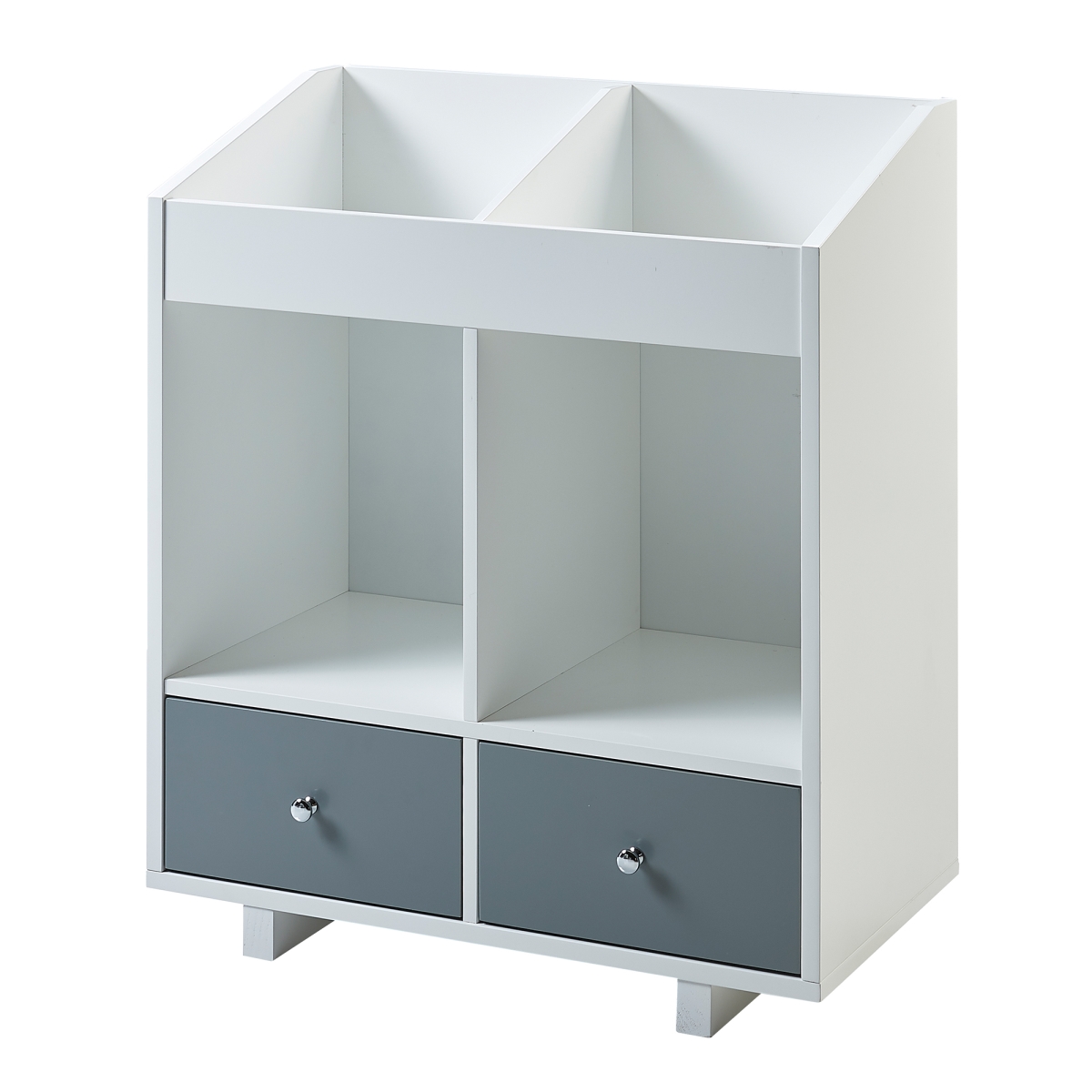 VNF-00010 Minimalista 2 Section Storage Stand, White & Grey