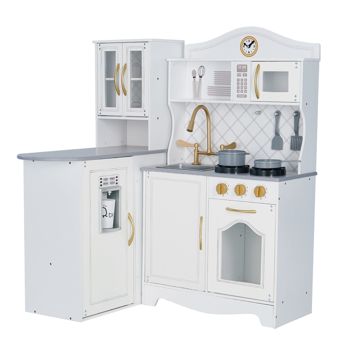 Picture of Teamson TD-13119D Kids Little Chef Upper East Retro Play Kitchen with Effects, White