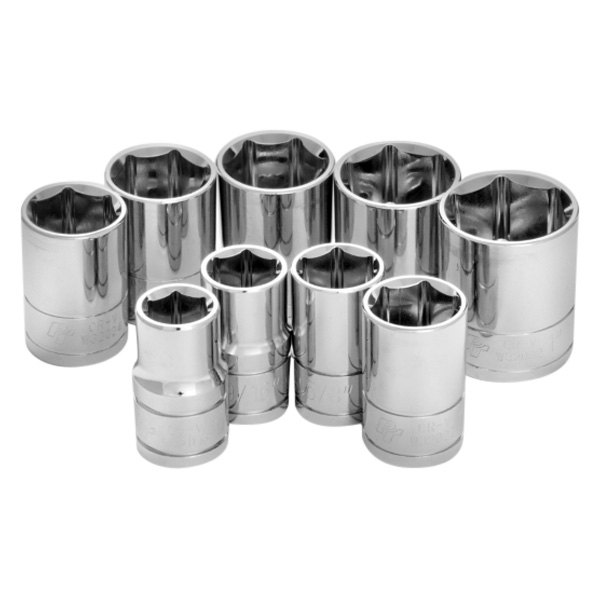 0.5in. Drive SAE Socket Set - Chrome - 9 Pieces - Durable Construction