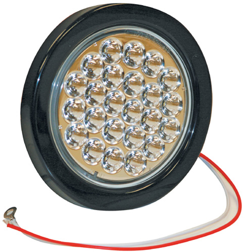 4 Inch Clear Round Backup Light Kit With 24 LEDs (PL-2 Connection, Includes Grommet and Plug)