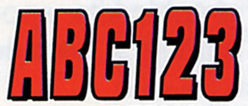 3 in. Block Letter & Number - Red & Black