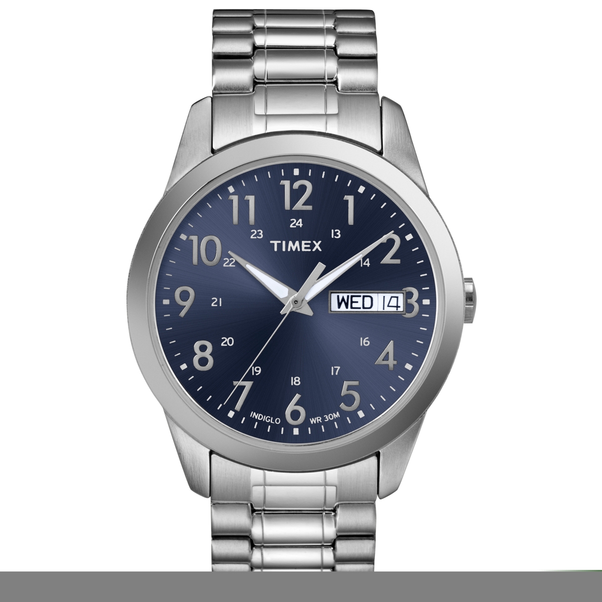 Mens South Street Sport Blue & Silver Tone Stainless Steel Expansion Band Watch -  Timex, TI566355