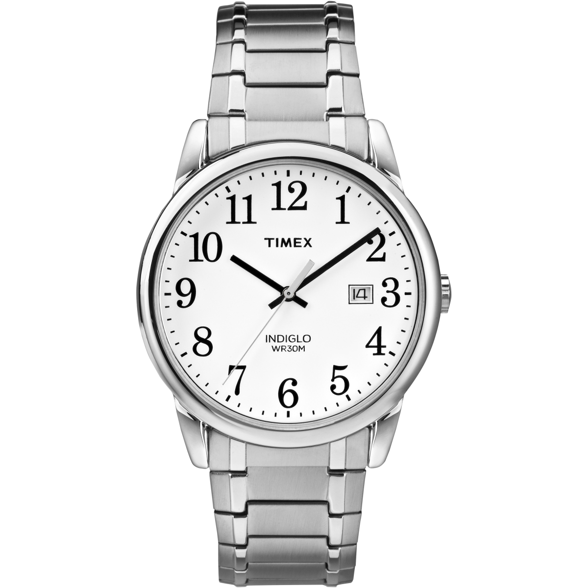 TW2P813009J Mens Easy Reader Silver Tone Stainless Steel Expansion Band Watch