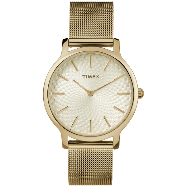 34 mm Womens Metropolitan Gold Tone Stainless Steel Mesh Bracelet Watch