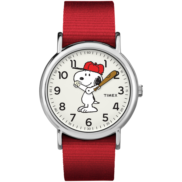 Picture of Timex TW2R41400JT Unisex Weekender x Peanuts Snoopy Nylon Slip-Thru Strap Watch