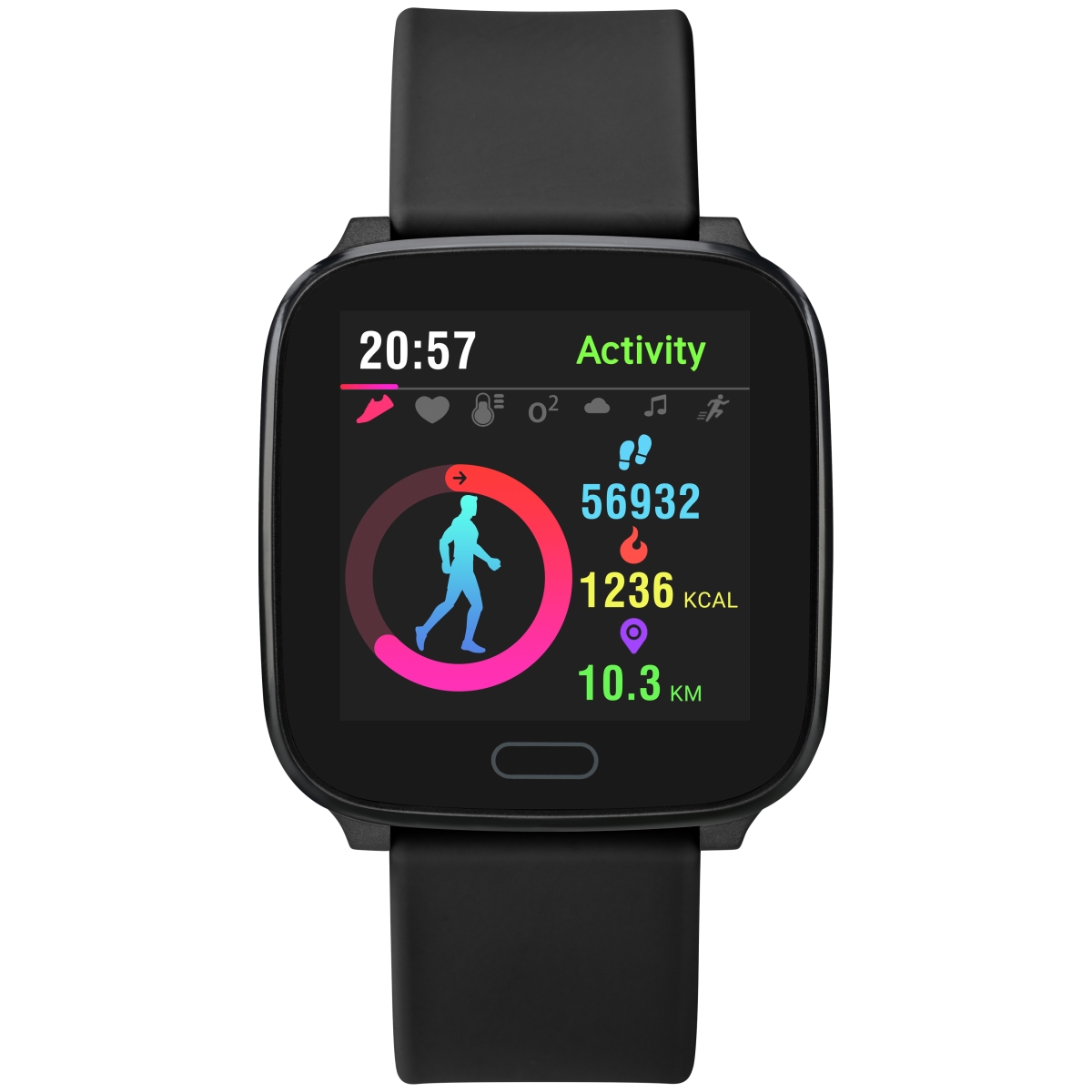 Picture of iConnect by Timex Active Smartwatch with Heart Rate  Notifications &amp; Activity Tracking 37mm û Black with Black Resin Strap