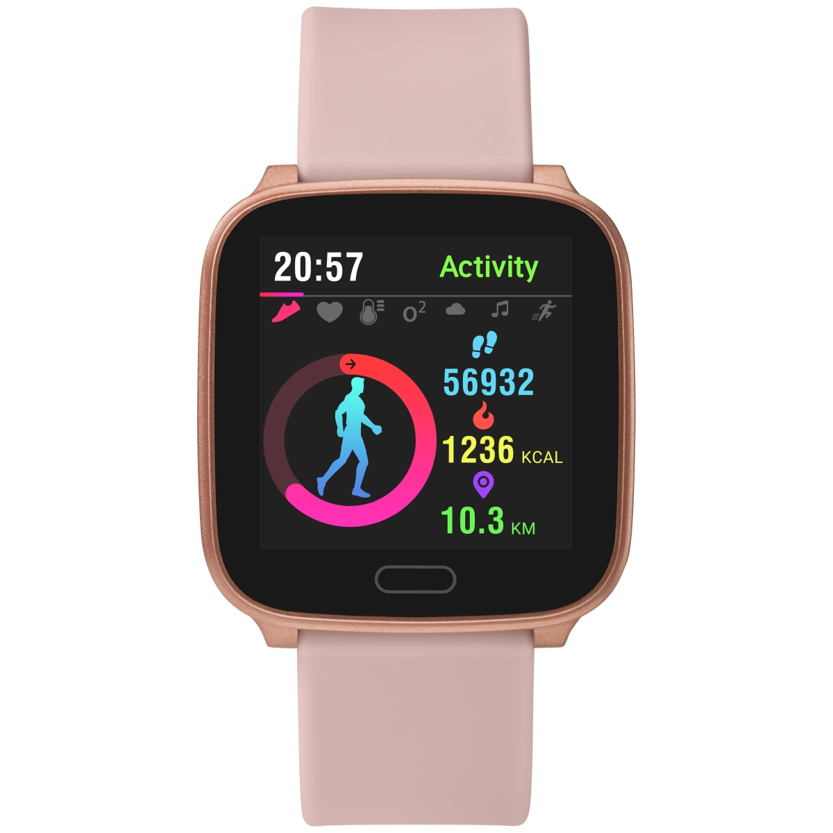 Picture of iConnect by Timex Active Smartwatch with Heart Rate  Notifications &amp; Activity Tracking 37mm û Rose Gold-Tone with Blush Resin Strap
