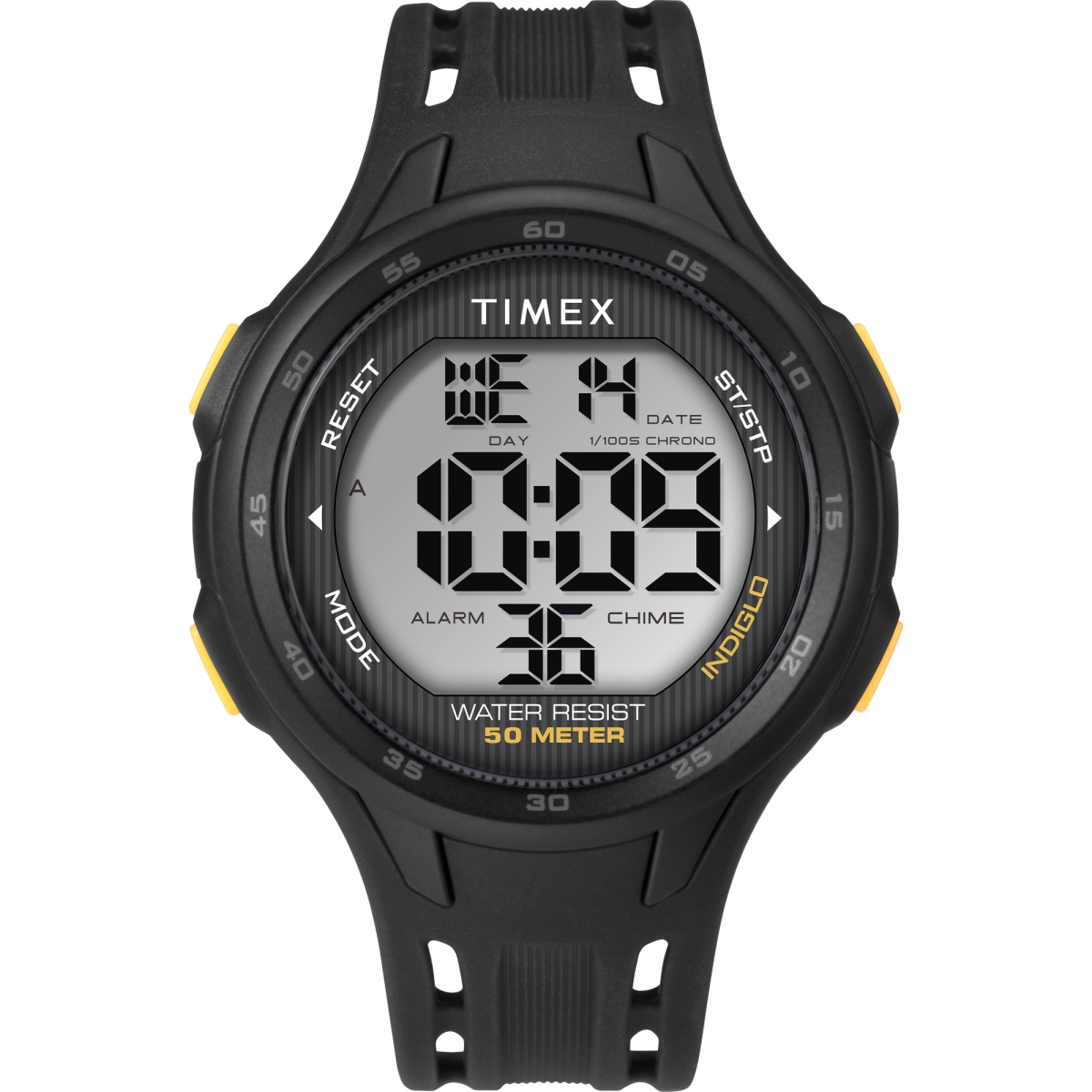 Picture of Timex TW5M422009J 38 mm Unisex DGTL Mid-Size Watch Black Case with Black Resin Strap