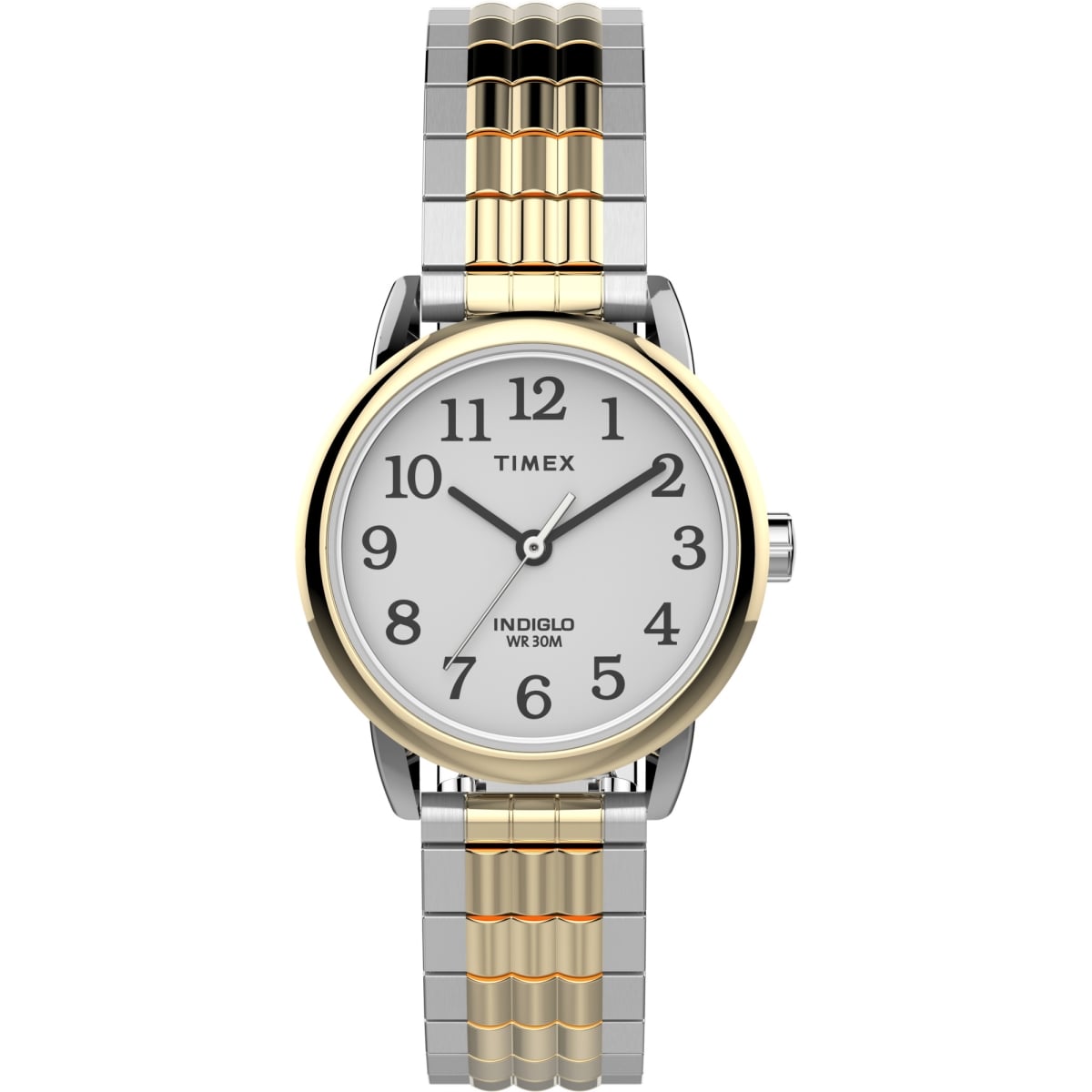 25 mm Women Easy Reader Perfect Fit Watch Two-Tone Case White Dial with Two-Tone Expansion Band