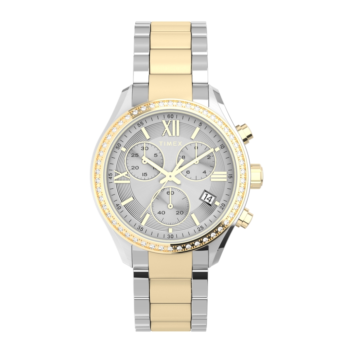 38 mm Womens Standard Chronograph Watch, Two-Tone