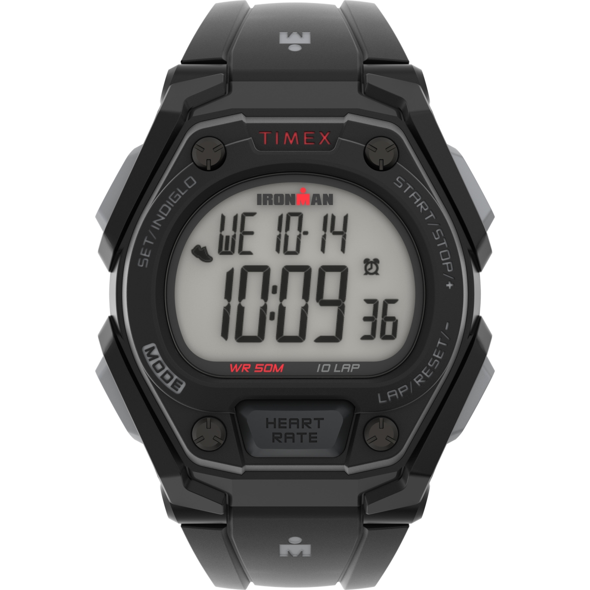 43 mm Mens Ironman Classic Watch, Black & Red -  Timex, TI932665