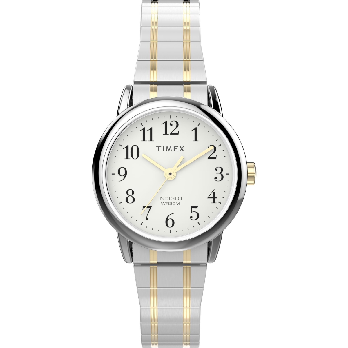 TW2W525009J Womens Easy Reader 25 mm Watch - Two-Tone Expansion Band, White Dial & Silver-Tone Case