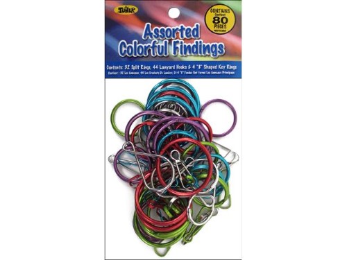 Picture of CraftLace Assorted Colorful Findings- 80 Pieces - Pack of 24