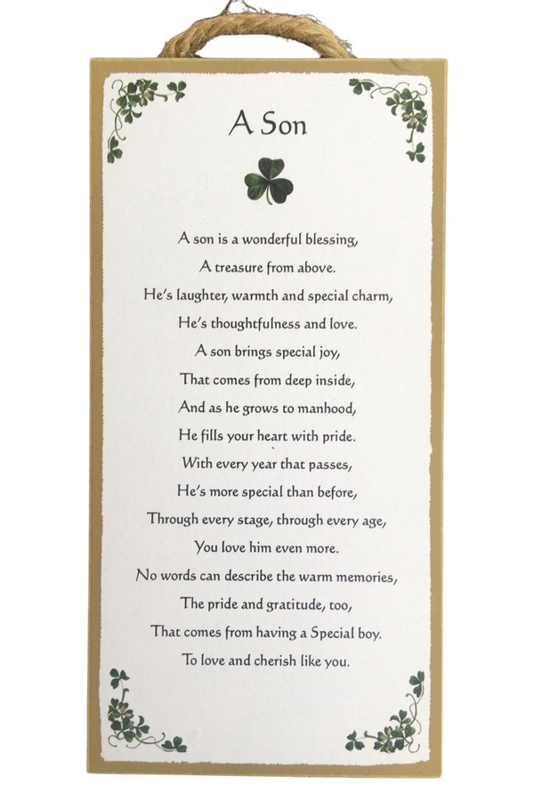 AS-5x10WP 5 x 10 in. A Son Wooden Plaque