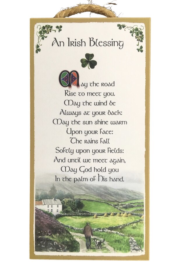AIB-MTRR5x10WP 5 x 10 in. An Irish Blessing May the Road Rise to Meet You Wooden Plaque