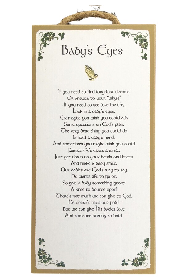 BE-5x10WP 5 x 10 in. Babys Eyes Wooden Plaque