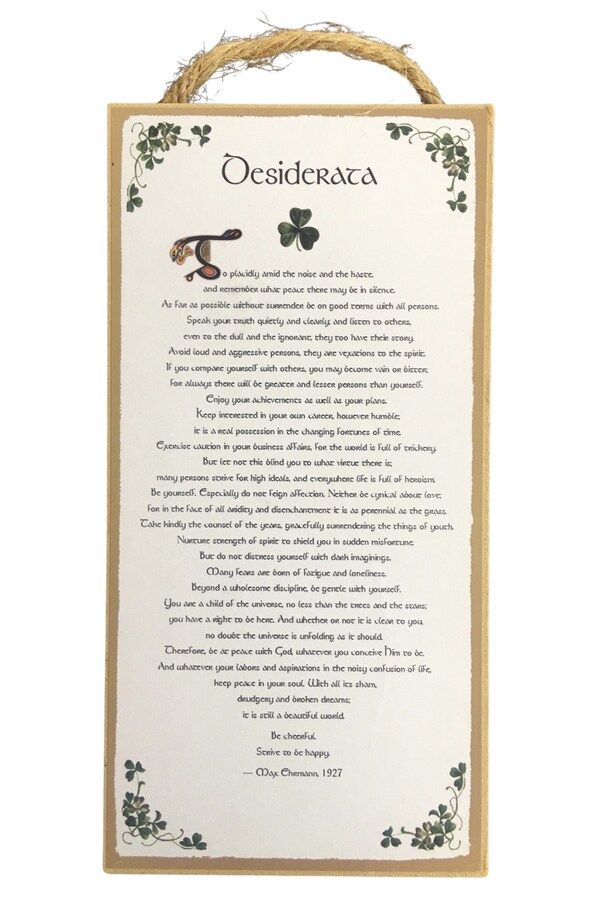 DES-5x10WP 5 x 10 in. Desiderata Wood Plaque