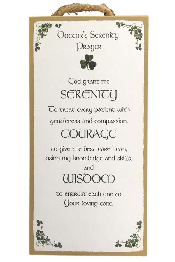 DSP-5x10WP 5 x 10 in. Doctors Serenity Prayer Wooden Plaque