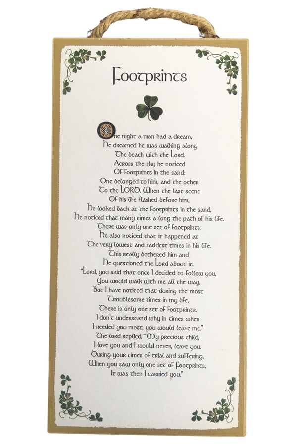 FOOTP-5x10WP 5 x 10 in. Footprints Wooden Plaque