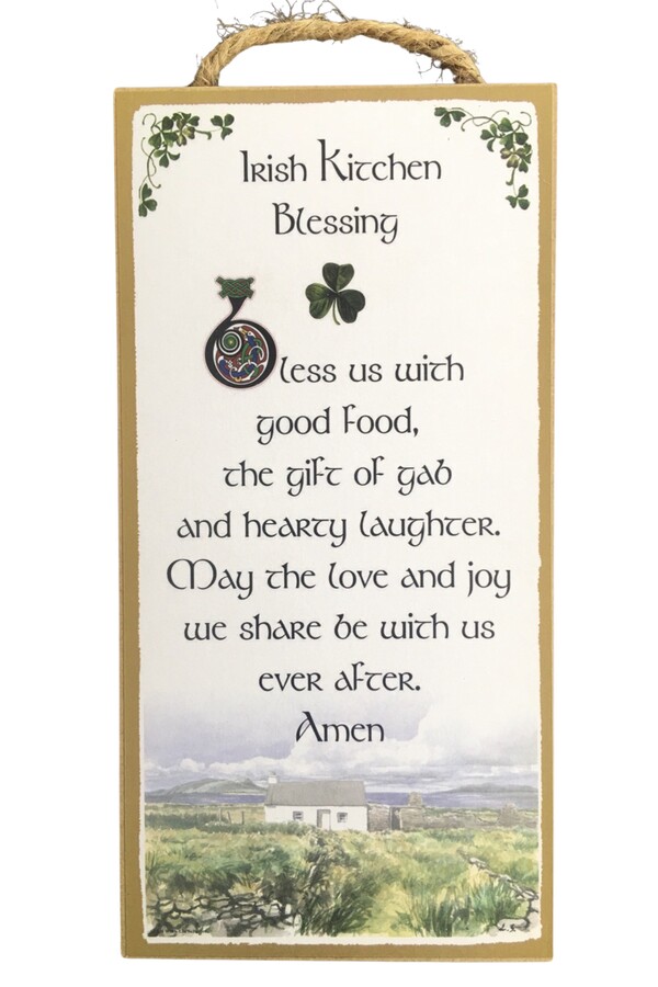 IKB-5x10WP 5 x 10 in. Irish Kitchen Blessing Wooden Plaque