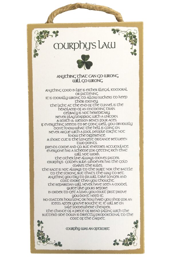ML-5x10WP 5 x 10 in. Murphys Law Wooden Plaque