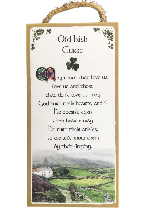 OIC-5x10WP 5 x 10 in. Old Irish Curse Wooden Plaque
