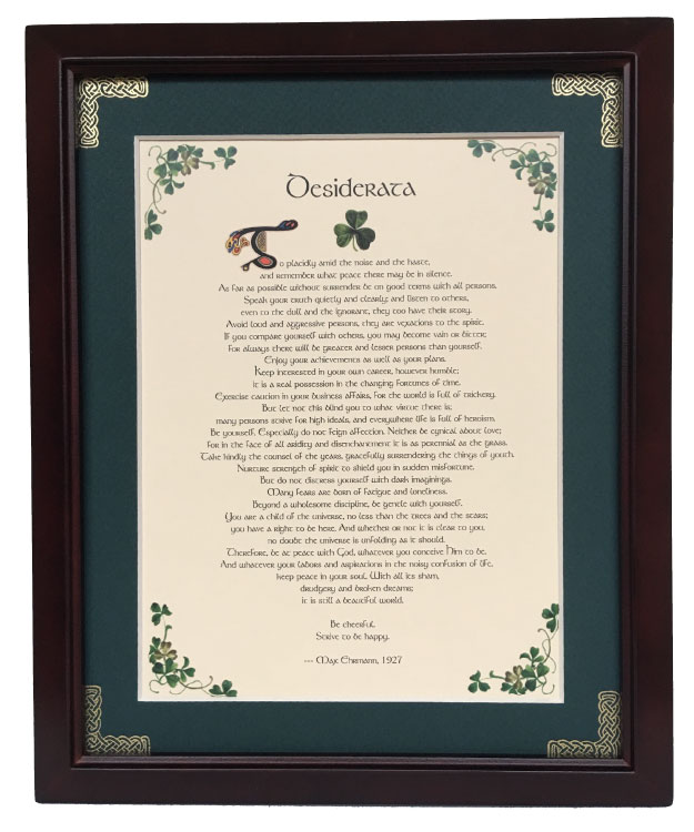 MPF8X10-Desiderata 8 x 10 in. Desiderata Blessing Photo Frame