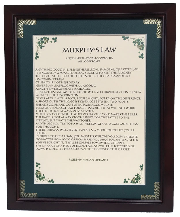 MPF8x10-Murphys-Law 8 x 10 in. Murphys Law Blessing Photo Frame