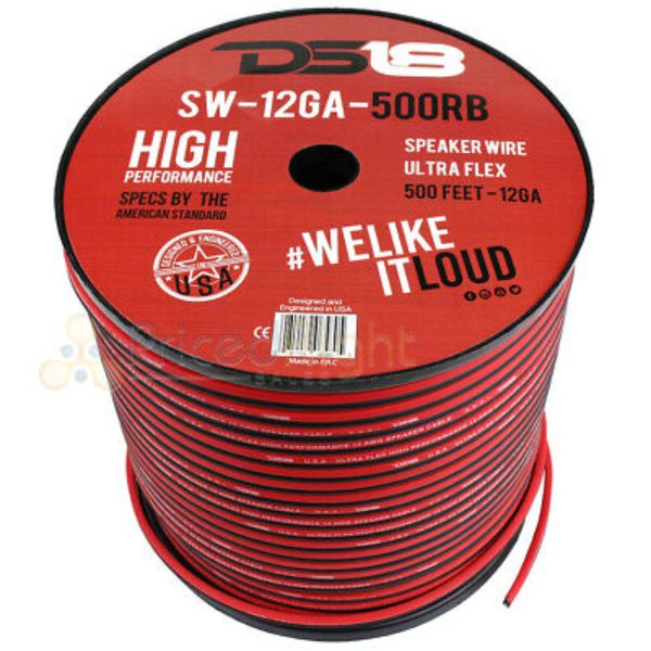 Picture of DS18 Audio SW-12GA-500RB 500 ft. 12 Gauge Red & Black Speaker Wire