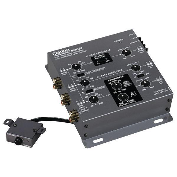 3-Way Electronic Crossover with Remote Subwoofer Level Control & Behind Panel Mount Capability