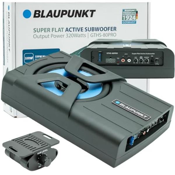 8 in. Powered Underseat Sub Woofer Enclosure Car Audio Speaker System