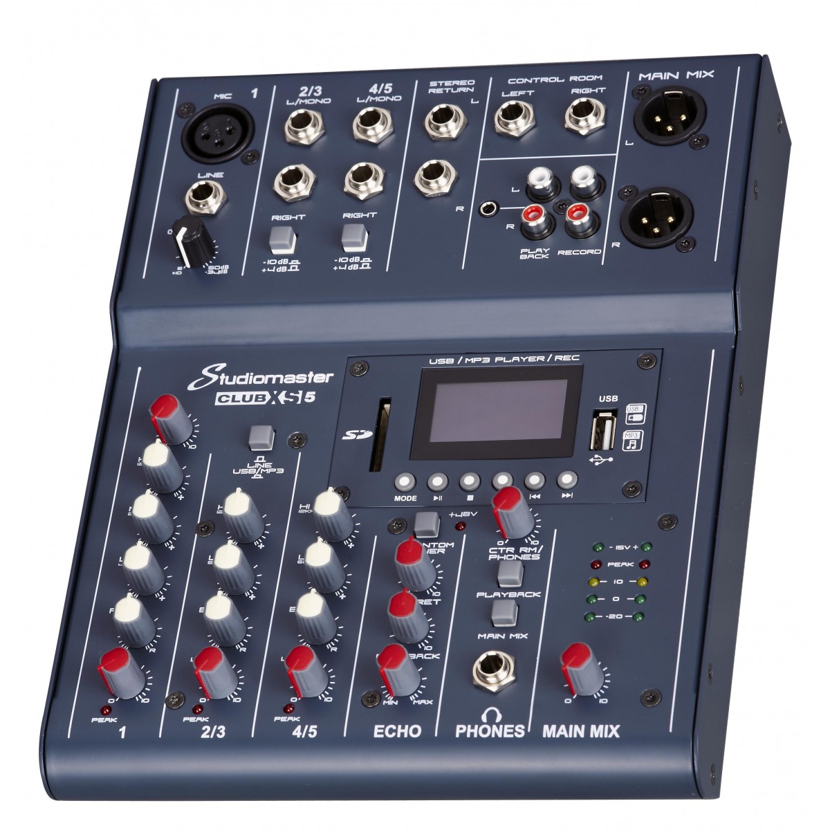 Picture of Studiomaster CLUBXS5 5 Channel DSP USB MP3 Mixing Board