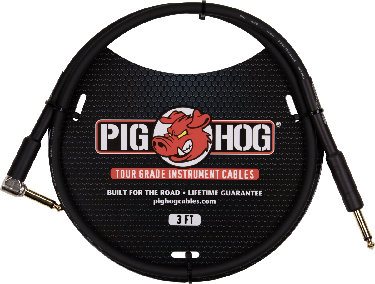 Picture of Pig Hog PH3R 3 ft. 0.25 to 0.25 in. 8 mm Right Angle Instrument Cable