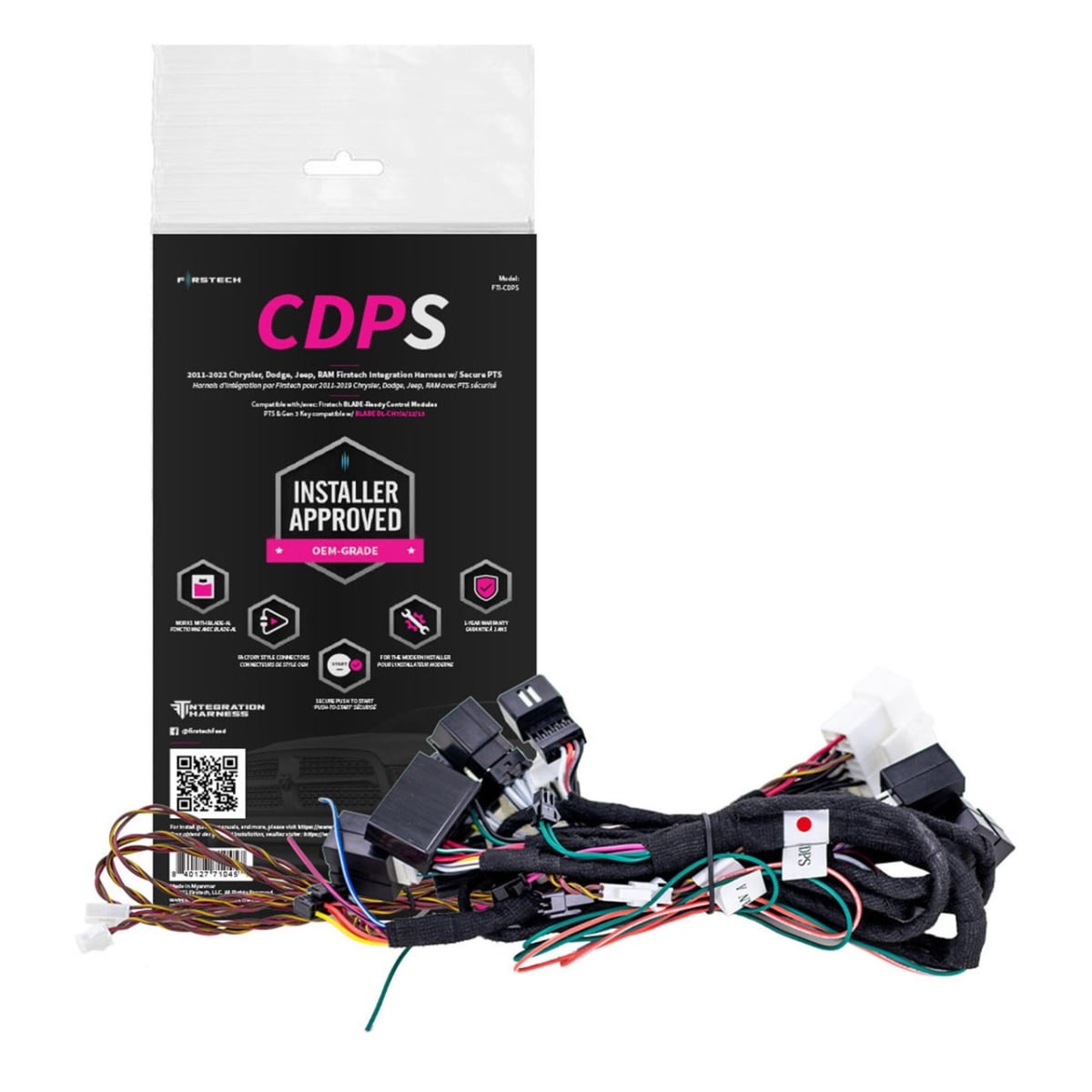 FTI-CDPS Integration T-Harness with Secure PTS Compatible for 2011-2022 Chrysler