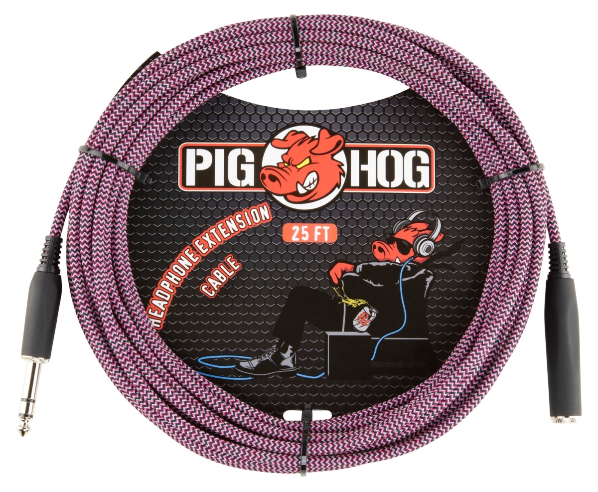 25-ft Headphone extender cables feature an extra-slick, tough woven sleeve that resists kinks and t