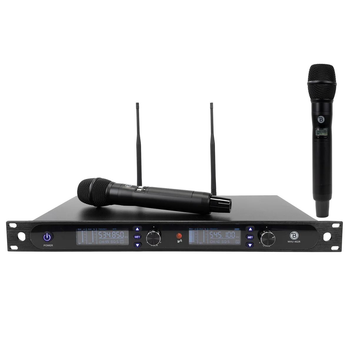 Picture of Blastking MHU402R Rack-Mount Dual Handheld UHF Wireless Microphone System