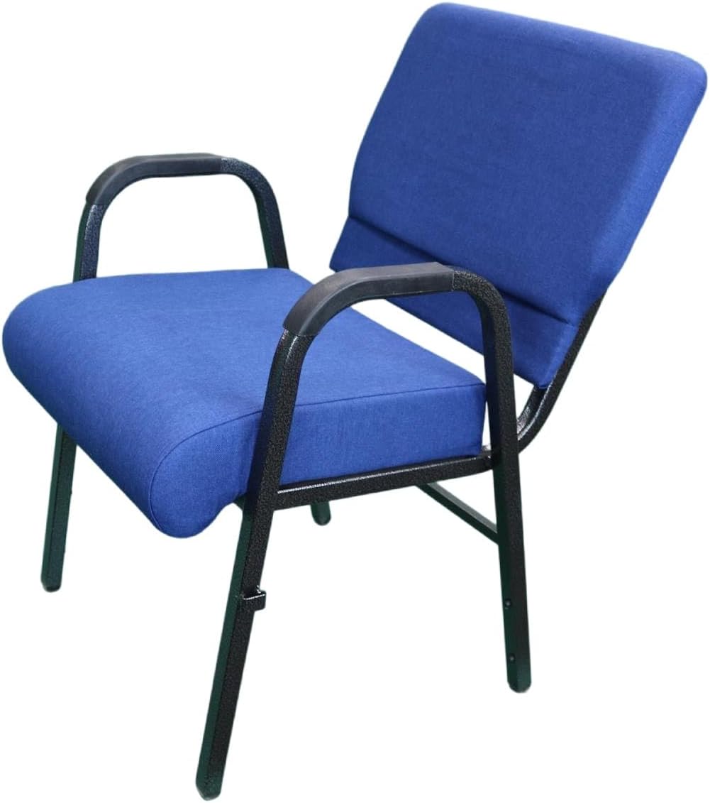 Picture of Antakipro AC770 Heavy Duty Fixed Blue Assembly Chair with Armrest & Rear Document Pocket