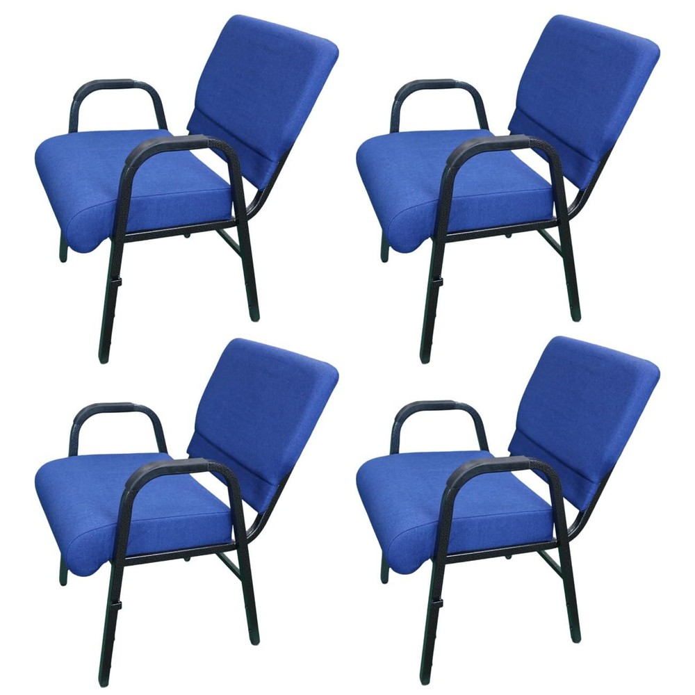 Picture of Antakipro AC771 Four Heavy Duty Fixed Blue Assembly Chair with Armrest & Rear Document Pocket