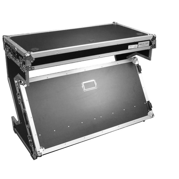 TBHZTABLE 47.25 x 24.25 x 36.5 in. Stackable Folding DJ Table with Unique Look & Bottom Storage Shelf