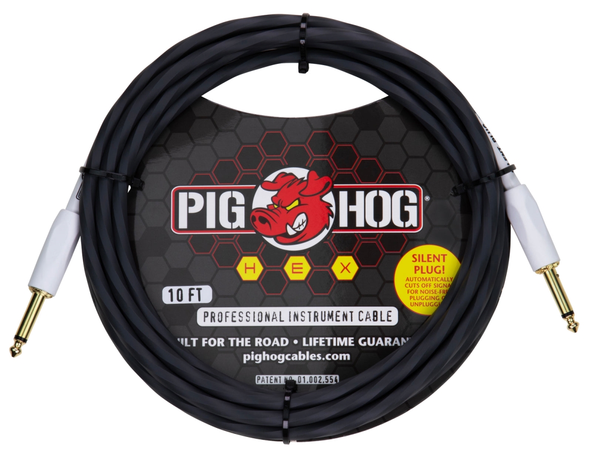 Pig Hog PHSH10GR Hex Series Silent Cable, 10 ft. - Gray