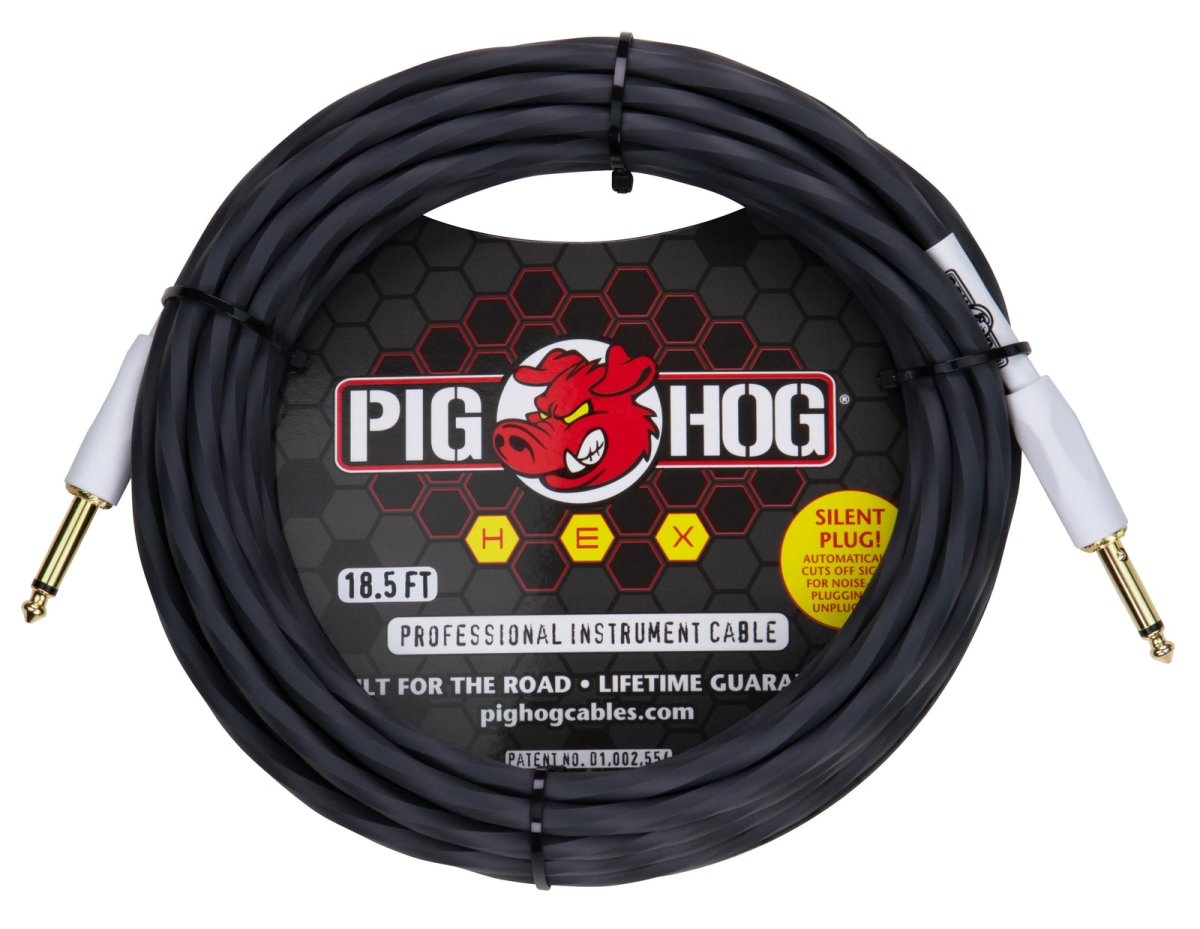 Pig Hog PHSH186GR Hex Series Silent Cable, 18.6 ft. - Gray