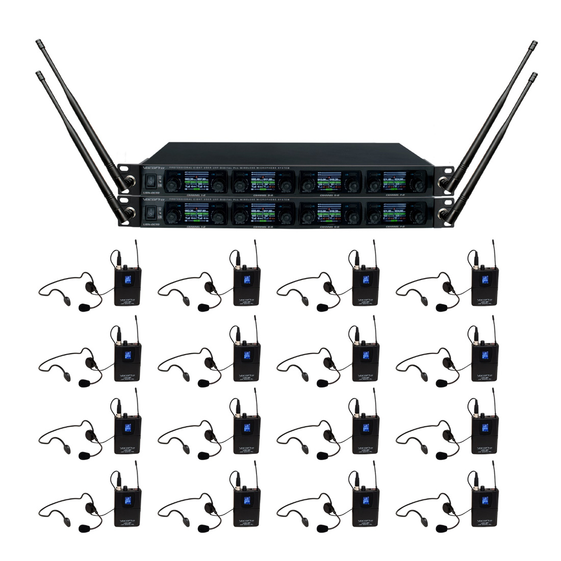 UDX-PLAY-16 16-Headsets Wireless Headset Microphone System