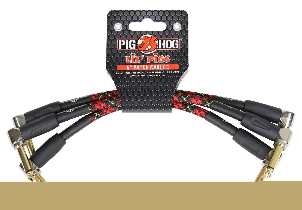 Picture of Ace Products Group PHLIL6PL Lil Pigs Vintage 6 in. Patch Cables - Pack of 3, Tartan Plaid