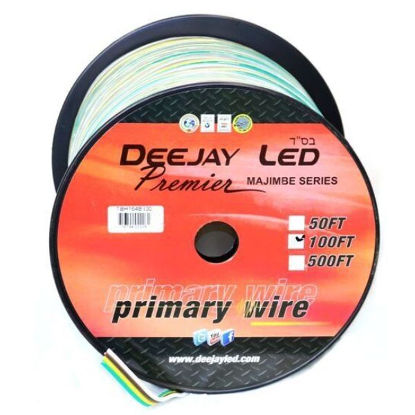 100-Foot 4-Conductor 16 Gauge Primary Stranded Cable Ideal for Accessory Hookup