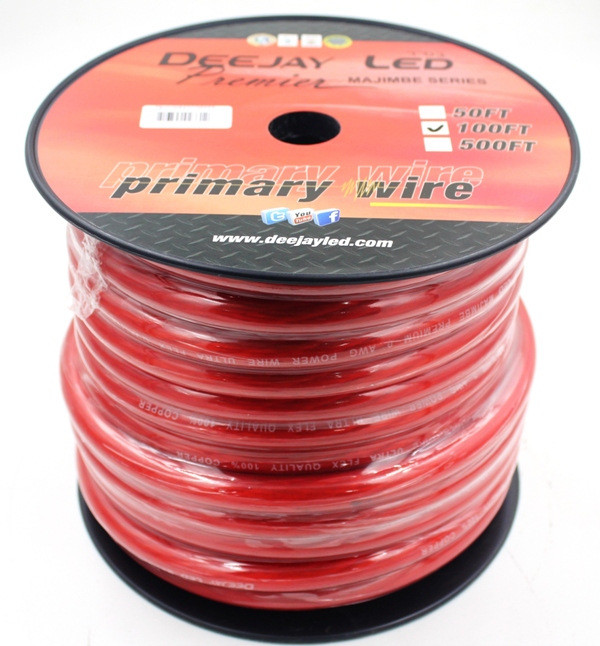Picture of Guangzhou Begol TBH0100REDCOPPER Deejay LED 0 Gauge 100 ft. Pure Copper&#44; Red
