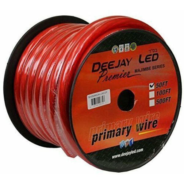 Guangzhou Begol TBH050REDALUMCOP Deejay LED Zero Gauge Thick Type Power Cable - 50 ft.