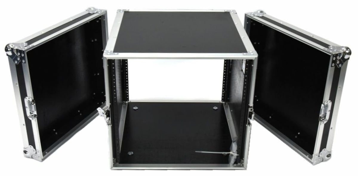 10U-Space 21-in Deep DJ Amplifier Rack Fly Drive Case with Wheels
